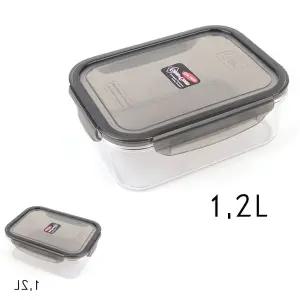 굿테라 밀폐 사각 플라스틱용기 열탕 보관 가능 전자레인지 도시락 반찬통 1.2L 소독