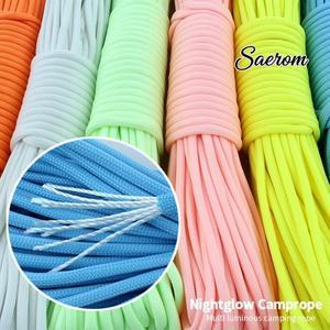 야광 파라코드 550 낙하산 서바이벌 랜야드 9 로프 속에서 빛남 텐트 속박 하이킹 캠프 견인 20m