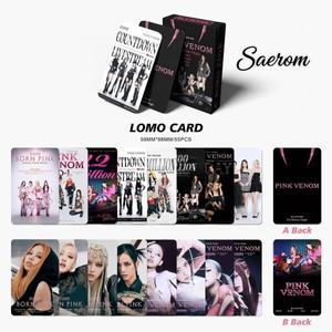 55장의 로모 카드 신규 앨범 '핑크 베놈' 상품 팬들을 위한 소형 고화질 유명인 수집품 선물