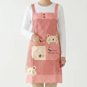 캐쉬캔버스 곰돌이 생활 방수 앞치마 H형 어린이집