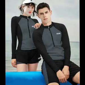 남성 래쉬가드 상하 커플 서핑용 수영복 여성 래쉬가드 상하 비치웨어 신축성 수영장 슈트
