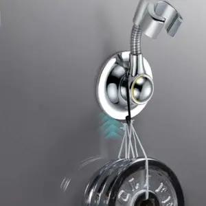 각도 조절 샤워기 거치대 다용도 이동식 벽걸이 진공 흡착 샤워기 거치대 무타공 흡착식 호스 강한 물기