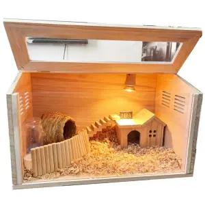 햄스터 케 diy 집 꾸미기 사육장 도마 00cm 조명등 우드 60x40x40 골든 기본