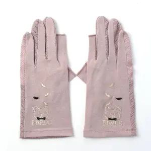 통풍솔솔 여성 운전용 UV차단 스포츠 2컷 장갑 (퍼플) 자외선 손가락 여름 스판 운동