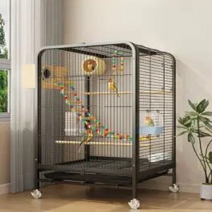 중형 앵무새장 대형 케이지 사육장 놀이터 새집 이동식 펫하우스 브리딩박스