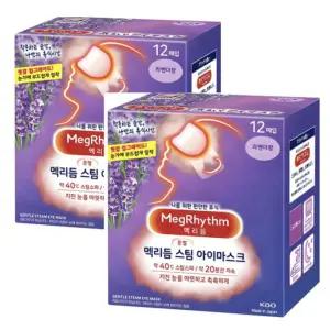 일본 온열 안대 라벤더향 메구리즘 메구리듬 눈 찜질 스팀 수면 안구 피로 안대 패드 12매입 2개