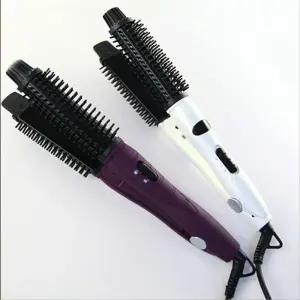 자동 칼링 보라색 뿌리 라운드 빗 볼륨고데기 빗고데기