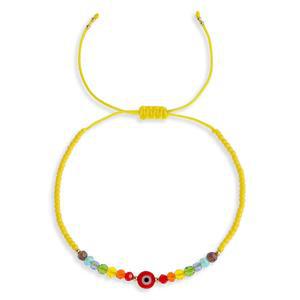 여성용 프리고틴 컬러풀 이블 비즈 브레이드 브레이슬릿, 트렌디한 핸드메이드 크리스탈 조절 가능한 끈 로프 행운 보호 팔찌 우정 명절 패션 주얼리 선물