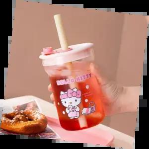 내열유리컵 내열 이중벽 텀블러 스테인리스 뚜껑 카페 음료 용기 홈카페 스타일