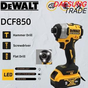 DeWALT DCF850 3250RPM 브러시리스 임팩트 드릴 드라이버 무선 지능형 도구 205N.m 고 토크 전동 18V-20V