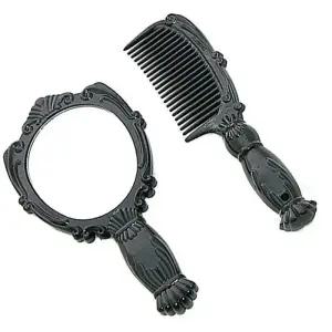 [에스에스_62]빗 세트 공주손거울 손거울 머리빗 휴대 1개