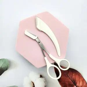 [에스에스_62]눈썹가위 눈썹칼 2종세트 눈썹정리 화이트