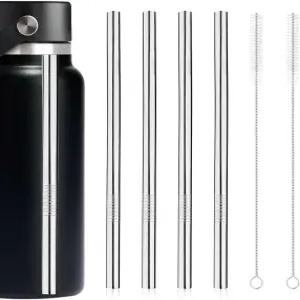 하이드로 플라스크 32온스 와이드 플렉스 빨대 캡 병용 금속 4개 교체 2개 브러시 포함 스테인리스 스틸 컵