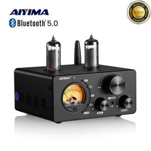 AIYIMA 오디오 T9 Bluetooth 5.0 진공관 증폭기 USB DAC 스테레오 수신기 COAXOPT HiFi 홈 디지털 앰프(VU