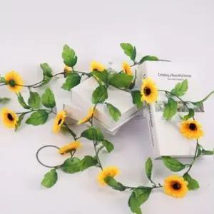 조화 인테리어 덩굴가랜드 데코용 실내 해바라기 장식 식물 나뭇잎