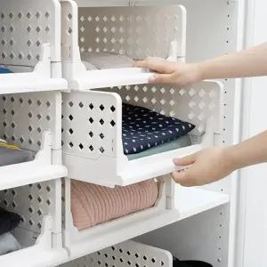 수납정리함 접이식 슬라이딩 리빙박스 중형 화이트 1P