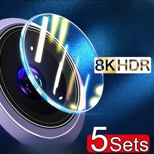 5세트 후면 카메라 강화 유리 렌즈 보호대 iPhone 15 Pro Max 9H 경도 HD 커버