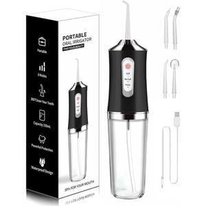 여행용 홈 브레이스를 위한 3가지 모드 4 제트 충전식 IPX7 방수 기능을 갖춘 워터 플로저-코드리스-치세척기 MAKJUNS 덴탈 플로저(블랙)