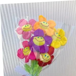 스마일 꽃 해바라기 장미 꽃다발 인형 32cm