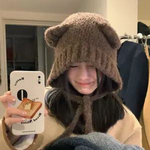 겨울 따뜻한 귀여운 고양이 귀 느낌 데일리 비니 uJI3+7NBv