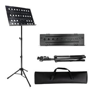 임 티 프로페셔널 휴대용 악보 스탠드 튼튼한 금속 접이식 조절 가능한 홀더 가방 피아노 기타 바이올린