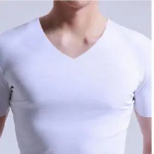 남성 V넥 심리스 반팔 티셔츠 냉감 쿨링 기능성 아이스 쿨티 무재봉 이너웨어 와이셔츠 내의