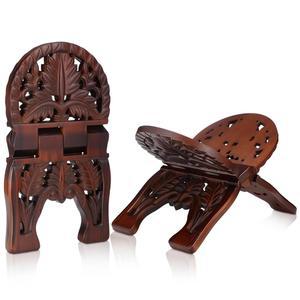 신보이스 꾸란 홀더 스탠드 13 4 x 8 5 6 3 인치 나무 장식 조각 미사 도서 전시회 라마단 리할 기타 기도