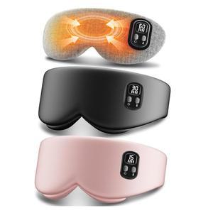온열 마스크 - 건조한 눈을 위한 무선 LED 디스플레이 눈 4 온도 수면 개선 여행 사무실 탈착식 세척가능 쉘 핑크와 블랙 포함 히팅 패드