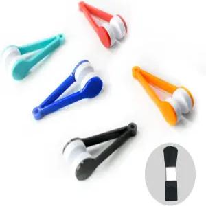 5개 안경 렌즈 클리너 도구 - 미니 태양 마이크로파이버 소프트 브러시 클리닝 클립 키트 ( 컬러 랜덤 )