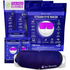 루어 에센셜 스팀 마스크 바이 세레니티 셀프 히팅 웜 컴프레션 45팩 무향 건조한 눈 케어에 완벽 사무실 여행 밤 휴식에 이상적 차분한 수면