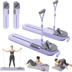 FURFAST 필라테스 보드 업그레이드 리포머 머신 6-in-1 다기능 복부 피트니스 전신 운동을 위한 휴대용