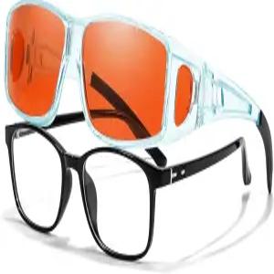 블루라이트 차단 안경과 컴퓨터 안경 위에 LVIOE 핏 - 처방 안경/독서 안경/RX 착용