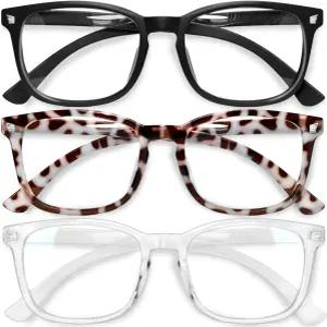 가오예 스타일리시한 여성용 블루라이트 안경 - 차단용 컴퓨터 가벼운 프레임 3팩