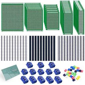 Smraza 104pcs 양면 PCB 보드 키트 DIY 납땜용 프로토타입 및 아두이노 키트와 호환되는 전자 프로젝트