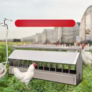 닭 사료 통 물통 닭 상품 조류 오리 모이 배급기 스테인리스 자동급수 40cm (16구)