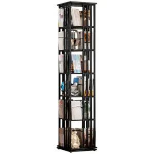 원목 회전형책장 만화 우드 책꽂이 거실 상품 블랙5단 스탠딩 선반