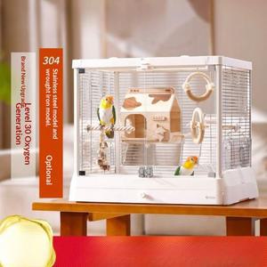 앵무새 아크릴 새장 케이지 파파모미 B6047SS 풀세트 이동장 새집 메추리 1개