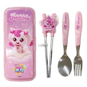 JMds 유유 도시락수저세트 캐치티니핑 하츄핑 무소음 교정 젓가락 풀세트 수저세트