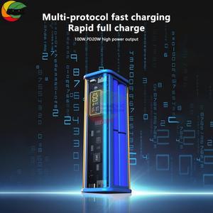 18650 모바일 전원 케이스 PD22.5W Mech 투명 쉘 DIY 충전 보물 8 섹션