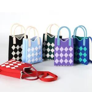 다이아몬드패턴 미니 니트 토트크로스백 브랜드백 ytA6+5YPG