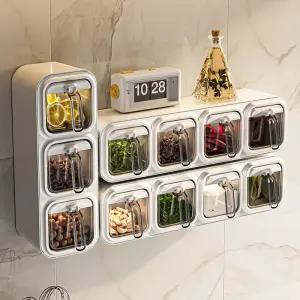 양념통 주방 조미료통 세트 무타공 특수밀봉 벽걸이 부착식 향신료