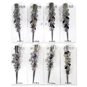 집게핀 헤어핀 바나나핀 일자 올림머리핀 플라워보석 일자집게핀T