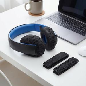 100개/봉지 일회용 헤드폰 커버 부직포 먼지 방지 마이크 고탄력 땀 보호 캡