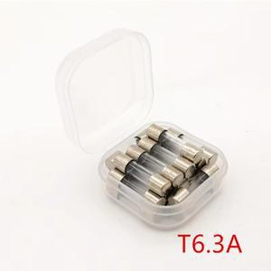 (20 개/몫) T6.3A 250V 5x20mm 느린 블로우 유리관 퓨즈