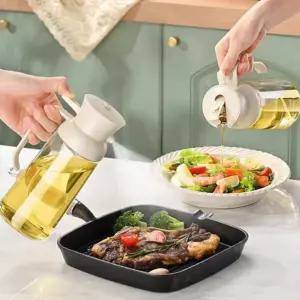 오일 스프레이 용기 자동 개폐 2way 분무기 안개형 500ml 대용량 기름 병 LTy7+6kay