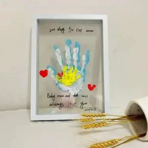 가족 커플 손도장 DIY 기념 액자 세트 손발 조형물 손바닥 발도장 포스터 프레임
