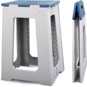 접이식 욕실용 방수 플라스틱 코너 스툴 - 미끄럼 방지 샤워 벤치/노인용 욕조 청백색 색상 구성 최대