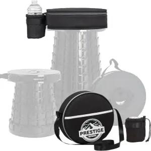 둥근 텔레스코픽 의자용 프레스티지 아웃백 3-in-1 쿠션 휴대용 케이스 두꺼운 폼 쿠션이 있는 접이식 의자