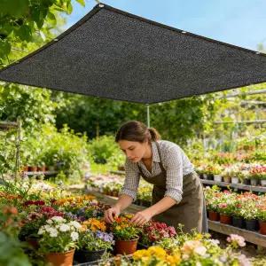 정원용 그늘막 85-90 -식물용 그늘막-6x3.2 FT 블랙 선블록 커버 메쉬 방수포와 그롬메츠 선 캐노피 야외