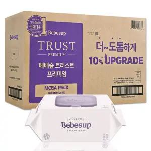 베베숲 물티슈 트러스트 프리미엄 도톰한 두꺼운 신생아 아기물티슈 80매x20팩